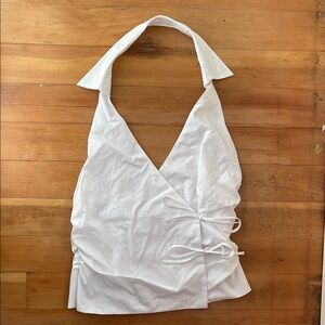Zara White Halter Wrap Top new! With tags